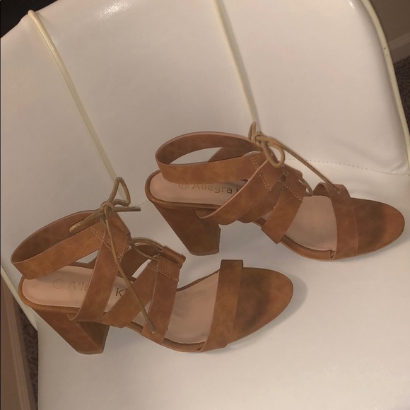 Tan Strappy Heels Sandals - Picture 2 of 7